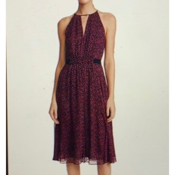 Grey By Jason Wu Silk Floral Print Halter V Neckline Dress Size 8